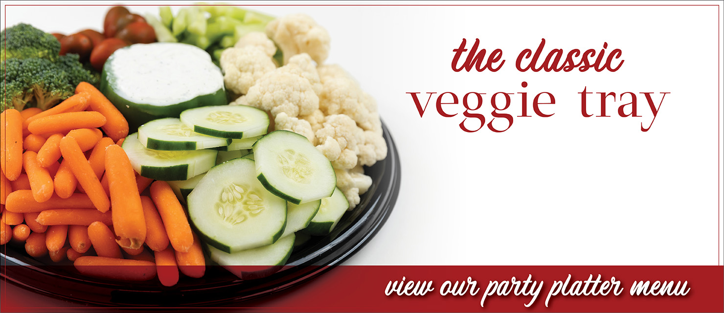 The classic veggie tray. Click to view our party platter menu.